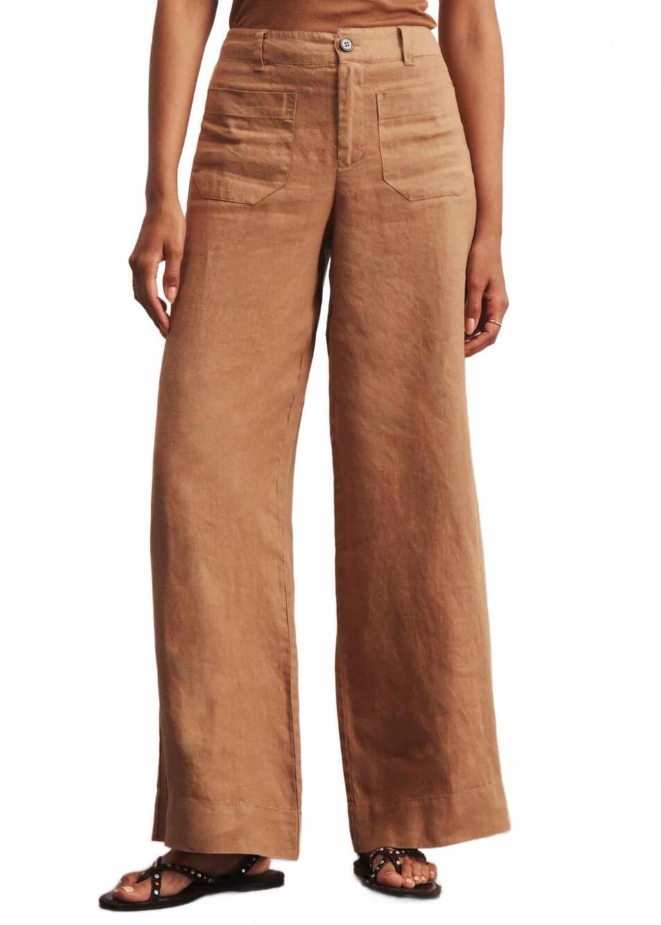 NEW SANCTUARY linen marine wide leg pants in toasted coconut